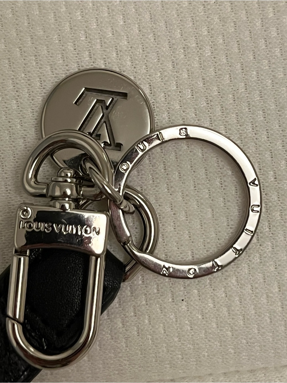 Louis Vuitton Black Monogram Wrist Strap Key Holder with Silver Hardware - Picture 4 of 4